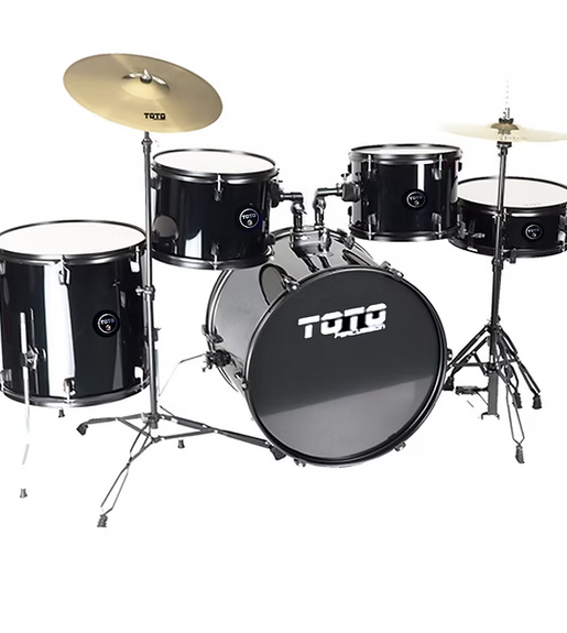 Toto TTD-5-BK Percussion 5-piece Drum Set with Cymbal - Black