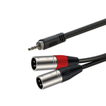 Roxtone SAYC190L3 3.5mm Stereo TRS to 2 x 3-Pin XLR Male Audio Cable (3 Meters)