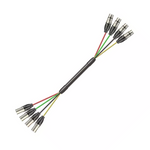 Roxtone MUC410L3 4-Way XLR Male to 4-Way XLR Female Multicore Extension Cable (3 Meters)