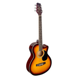 Stagg SA20ACE SNB Auditorium Cutaway Acoustic-Electric Guitar (Linden/Basswood Sunburst)