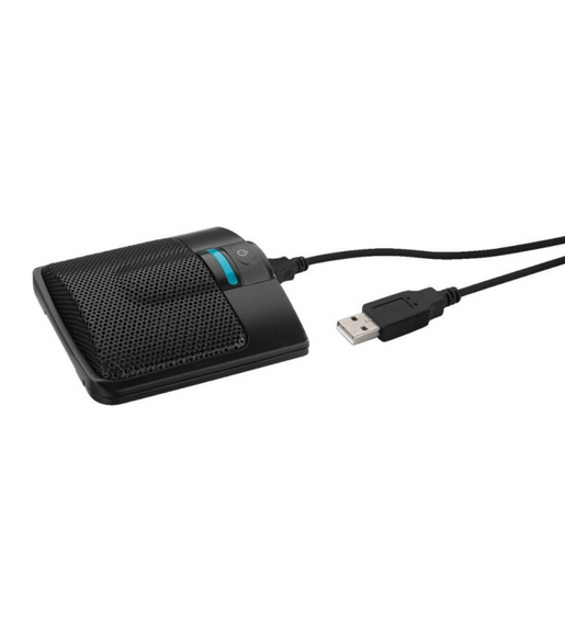 Monacor ECM-306BU/SW USB Boundary Microphone - Semi-Cardioid (Black)