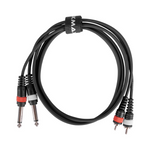 XMAX CX1.5SIG-2J-2RCA Dual 6.35mm Mono Jack to Dual RCA Audio Interconnect Cable (1.5 Meters)