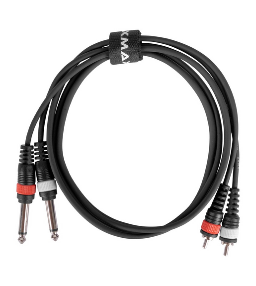 XMAX CX1.5SIG-2J-2RCA Dual 6.35mm Mono Jack to Dual RCA Audio Interconnect Cable (1.5 Meters)