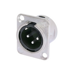 Neutrik NC3MD-L-1 3-Pin Male XLR Chassis Mount Connector - Nickel