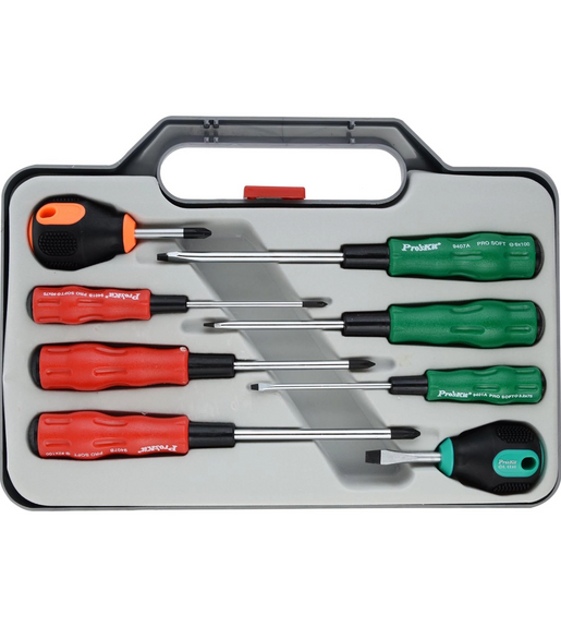 Proskit 1PK-9401 8-Piece Pro-Soft Heavy-Duty Screwdriver Set