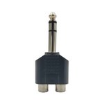 Kentech JX3078P1/CJP5017 6.35mm Stereo Male Plug to Dual RCA Female Sockets Audio Adapter