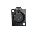 Kentech SX0102 3-Pin XLR Female Chassis Mount Panel Connector (Black)