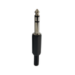 Kentech 750.854TVA/CJP802 6.35mm Stereo Male Jack Connector (Plastic / Black)