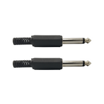 Kentech JX3011B/CJP8024P2 6.35mm Mono Jack Plastic Black (Pack of 2)