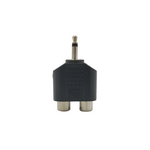 Kentech 355A 3.5mm Mono Plug to Dual RCA Female Sockets Adapter