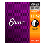 Elixir 11027 Nanoweb 80/20 Bronze Custom-Light Ac. Guitar Strings (11-52)