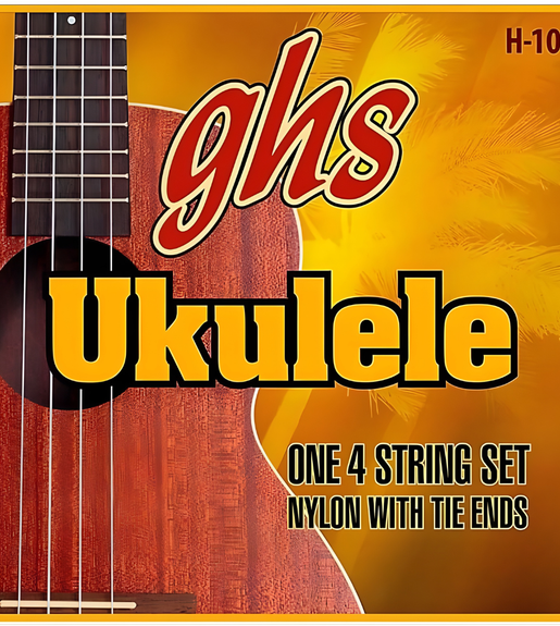 GHS Ukulele Strings Hawaiian Ukulele H-10 Concert/Soprano – Set of 4