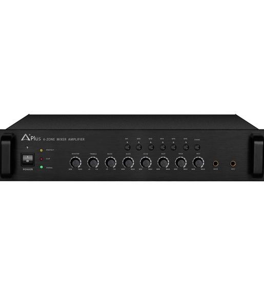A PLUS AP - 6Z120 PA Mixer Amplifier 120W 100V with 6 Pre Mixer Zones - 