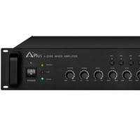 A PLUS AP - 6Z120 PA Mixer Amplifier 120W 100V with 6 Pre Mixer Zones - 