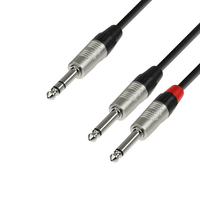 Adam Hall K4YVPP0150 Audio Cable REAN 6.3mm Jack stereo to 2 x 6.3mm Jack mono 1.5m - 4049521119569