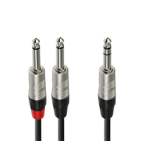 Adam Hall K4YVPP0300 6.3 mm Jack stereo to 2 x 6.3 mm Jack mono audio cable 3m - 4049521119576