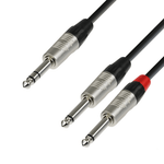 Adam Hall K4YVPP0300 6.3 mm Jack stereo to 2 x 6.3 mm Jack mono audio cable 3m - 4049521119576