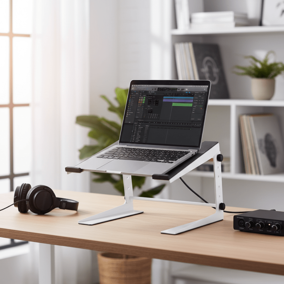 Adam Hall Stands SLT 006 B Faltbarer Laptopständer mit Ablage schwarz - günstig bei LTT Adam Hall Stands SLT 006 B Faltbarer Laptopständer mit Ablage schwarz - günstig bei LTT