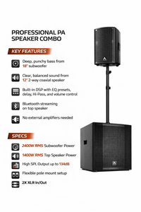 Agera Acoustics 18” Subwoofer + 12” Active Speaker Combo - 