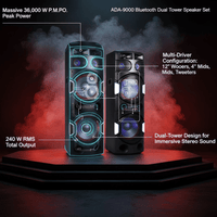 Aiwa ADA - 9000 Set of 2 Bluetooth Dual Speakers 4800W - 