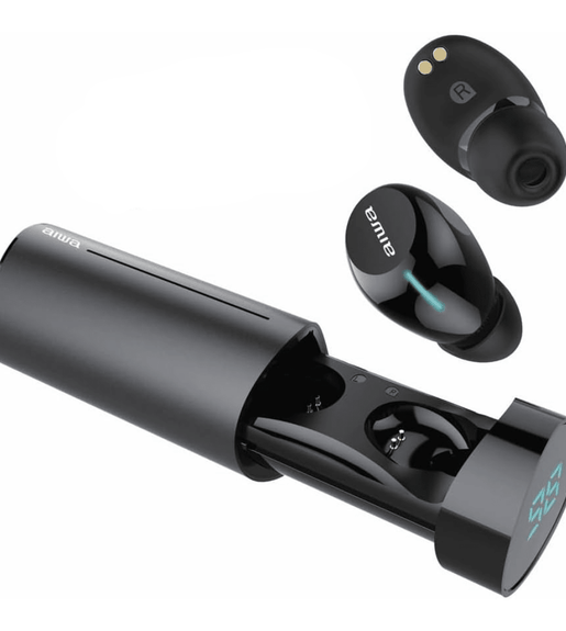 Aiwa TWS BT5.1 Earphones & Smart Aluminum Charging Case - 
