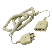 Akayo STSA5-7.5MP1 Telephone Plug to Socket Coiled Extension Lead (7.5m - P1) - 