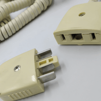 Akayo STSA5-7.5MP1 Telephone Plug to Socket Coiled Extension Lead (7.5m - P1) - 