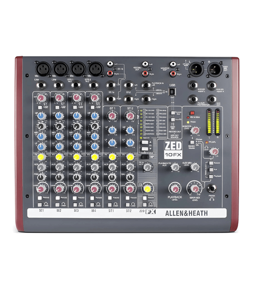 Allen and Heath ZED - 10FX 10 - channel Mixer with USB Audio Interface and Effects - 6938122241959