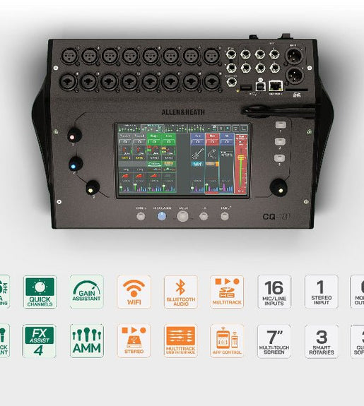 Allen & Heath CQ - 18T – 18 Channel Digital Mixer with Touchscreen - 6938122251434