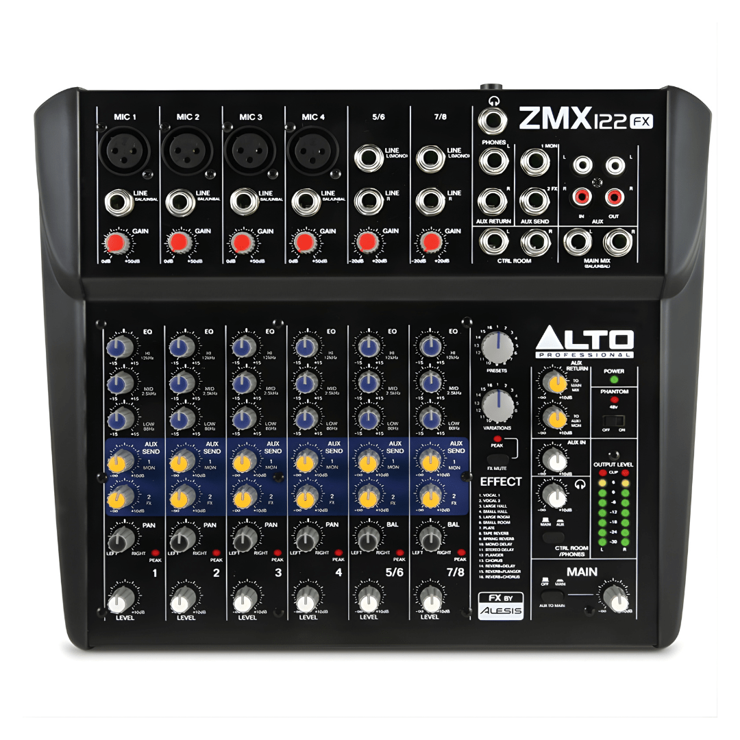 Alto Professional ZMX122FX - 8-Channel Compact Mixer With Effects Alto Professional ZMX122FX - 8-Channel Compact Mixer With Effects