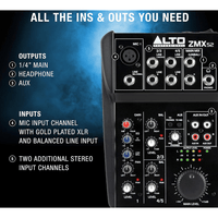 Alto Professional ZMX52 5 Channel Compact Mixer - 816311010153