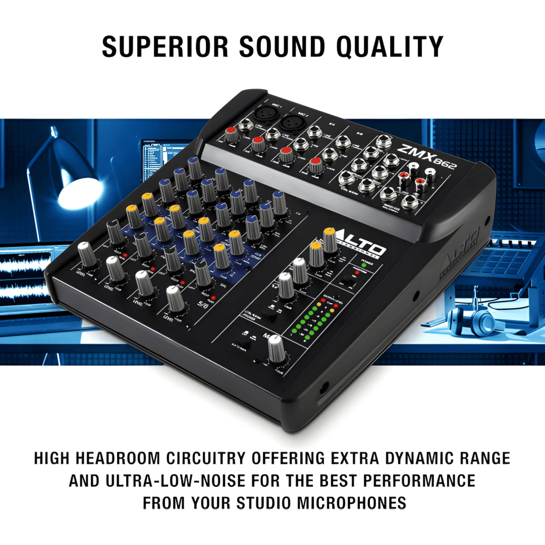 Alto Professional ZMX862 Mixer 6-Channel Compact Powered Mixers Alto Professional ZMX862 Mixer 6-Channel Compact Powered Mixers