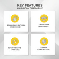 Ashton AT - HNT16SYL Half - Moon Tambourine - Yellow - 