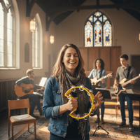 Ashton AT - HNT16SYL Half - Moon Tambourine - Yellow - 