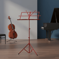 Ashton MS3127R Folding Music Stand with Carry Bag - Red - 