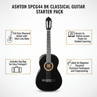 Ashton SPCG44 BK Classical Guitar Starter Pack - 9356790020508
