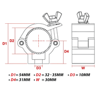 BEAMZ BC50 - 100 Half Coupler 100KG Aluminium - 