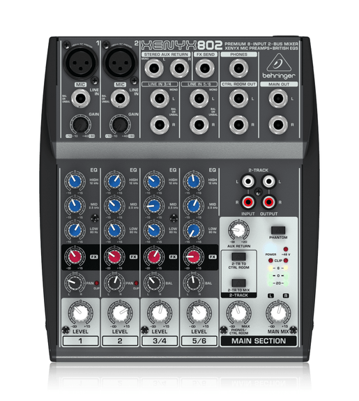 Behringer Xenyx 802 | 8 - Channel Analog Streaming Mixer - 