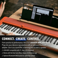 Casio CT - S1 61 Key Portable Keyboard - Black - 4971850315070