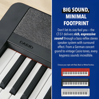 Casio CT - S1 61 Key Portable Keyboard - Black - 4971850315070