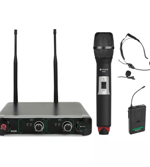 Chord SU20 - C Handheld & Neckband Microphone UHF 863.42+864.3mhz - 5015972217696