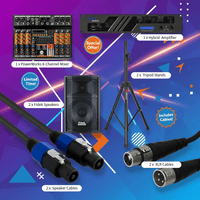 Complete PA Speaker System Bundle - 2x Fidek 15