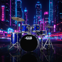 DB Percussion DB56 - 132 - MBL Drum set 5 pieces with throne and cymbals Blue - 