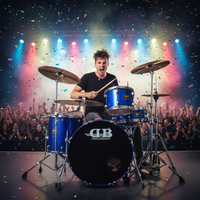DB Percussion DB56 - 132 - MBL Drum set 5 pieces with throne and cymbals Blue - 