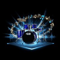 DB Percussion DB56 - 132 - MBL Drum set 5 pieces with throne and cymbals Blue - 
