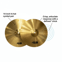 DB Percussion DCY14 14' Hi - Hat Cymbals (Sold as Pair) - 