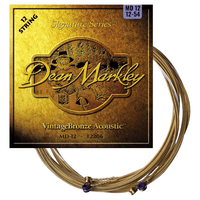Dean Markley DM2206 Vintage Bronze 12 - String Guitar Strings (12 - 54 Medium) - 00756004220608