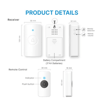 Digitech Dt - s20b Wireless Door chime - 2 Receivers - White - 6001498205469