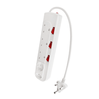 Digitech Multiplug 5 Way 3 x 3 pin 1 x Schuko ,1 x 2pin with 0.5m Cable - 