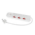 Digitech Multiplug 5 Way 3 x 3 pin 1 x Schuko ,1 x 2pin with 0.5m Cable - 